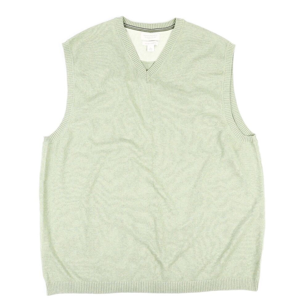 Banana Republic Men’s XL Cashmere Cotton Sweater Vest Green EUC RN54023